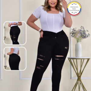 Jean skinny, levanta Cola push-up con bolsillos