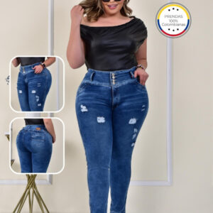 Jean skinny, levanta Cola push-up con bolsillos