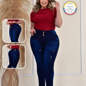 Jean skinny, levanta Cola push-up con bolsillos