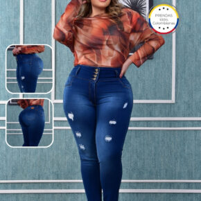 Jean skinny, levanta Cola push-up con bolsillos - Image 1